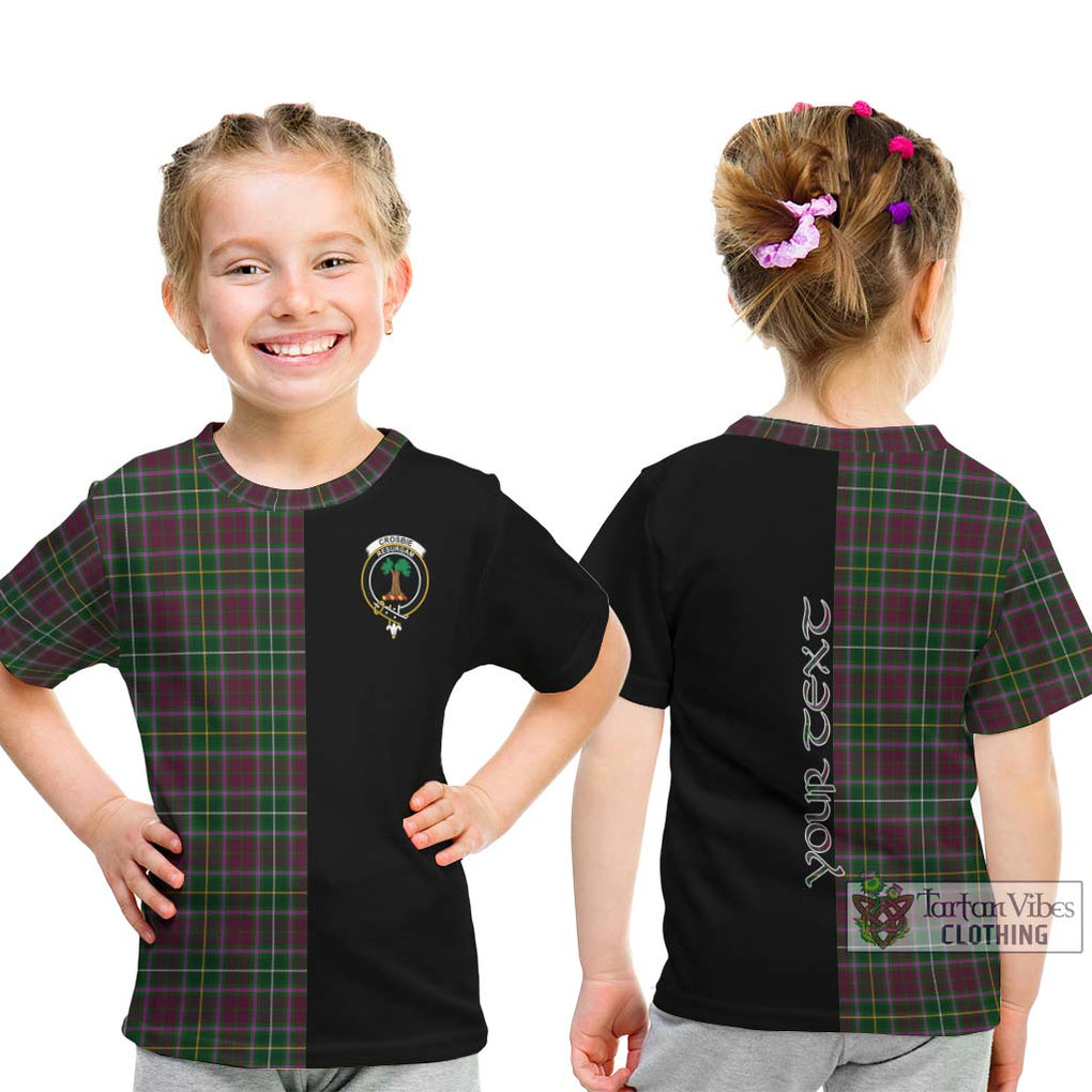 Crosbie Tartan Kid T-Shirt with Family Crest and Half Of Me Style - Tartanvibesclothing Shop