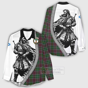 Crosbie Tartan Clan Crest Women's Casual Shirt with Highlander Warrior Celtic Style