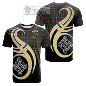 Crosbie Tartan Cotton T-shirt with Family Crest and Celtic Symbol Style