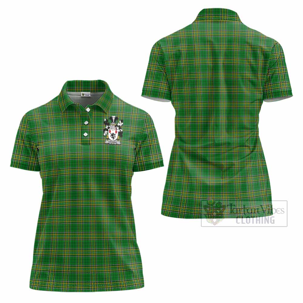 Crosbie Irish Clan Tartan Women's Polo Shirt with Coat of Arms