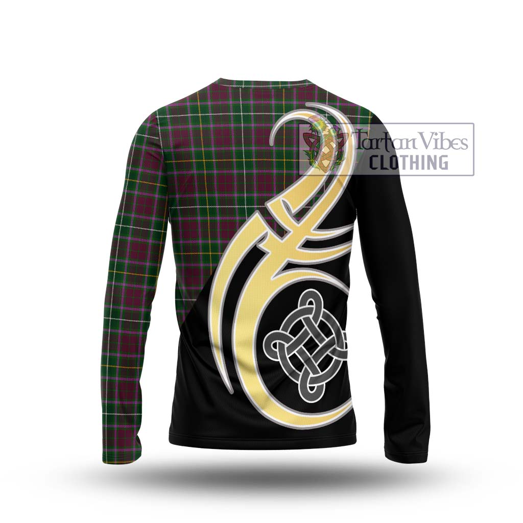 Tartan Vibes Clothing Crosbie Tartan Long Sleeve T-Shirt with Family Crest and Celtic Symbol Style