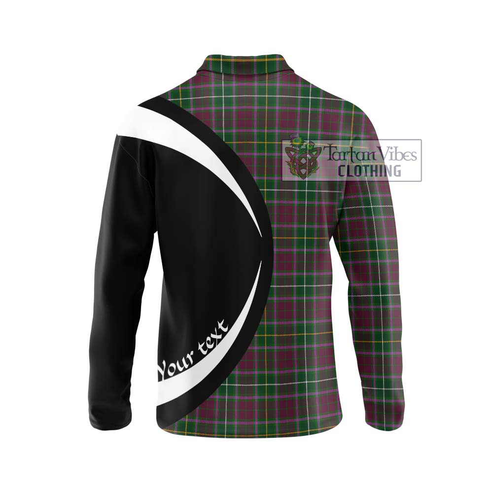 Tartan Vibes Clothing Crosbie Tartan Long Sleeve Polo Shirt with Family Crest Circle Style