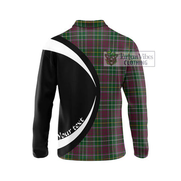 Crosbie Tartan Long Sleeve Polo Shirt with Family Crest Circle Style