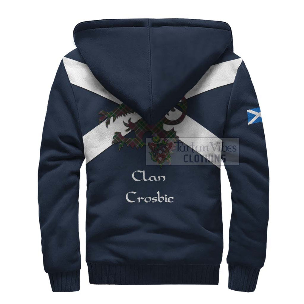 Tartan Vibes Clothing Crosbie Tartan Lion Rampant Sherpa Hoodie – Proudly Display Your Heritage with Alba Gu Brath and Clan Name