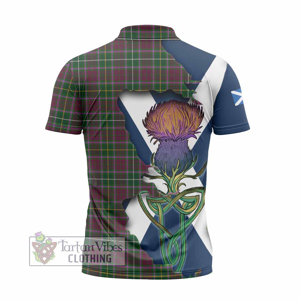 Crosbie Tartan Family Crest Zipper Polo Shirt Scottish Thistle Celtic Inspired - Tartan Vibes Clothing