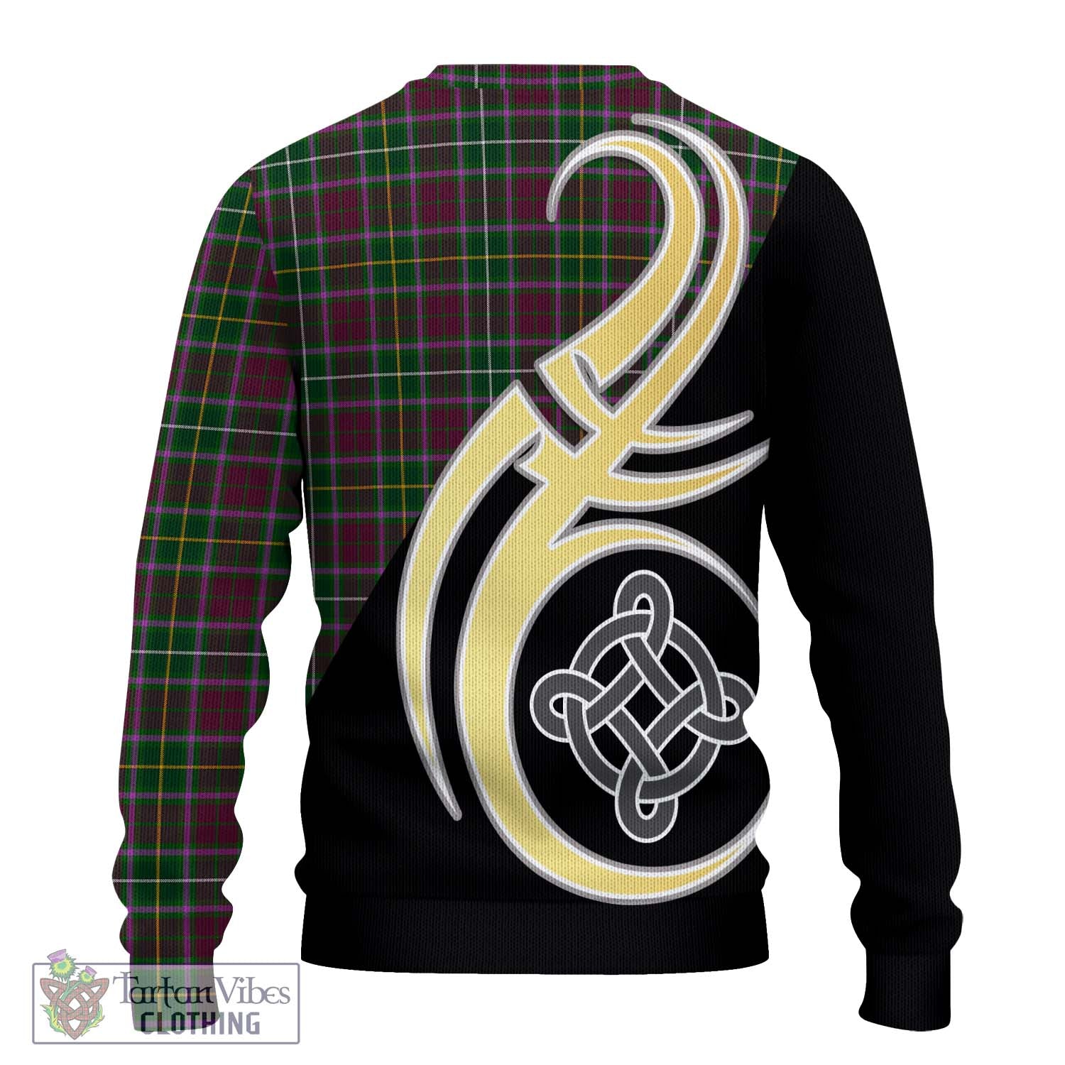 Tartan Vibes Clothing Crosbie Tartan Knitted Sweater with Family Crest and Celtic Symbol Style