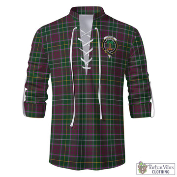 Crosbie Tartan Men's Scottish Traditional Jacobite Ghillie Kilt Shirt with Family Crest