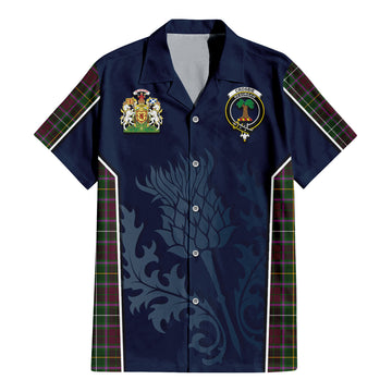 Crosbie Tartan Short Sleeve Button Up Shirt with Family Crest and Scottish Thistle Vibes Sport Style