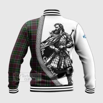 Crosbie Tartan Clan Crest Baseball Jacket with Highlander Warrior Celtic Style