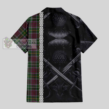 Crosbie Tartan Hawaiian Shirt with Family Crest Cross Sword Thistle Celtic Vibes - Tartan Vibes Clothing