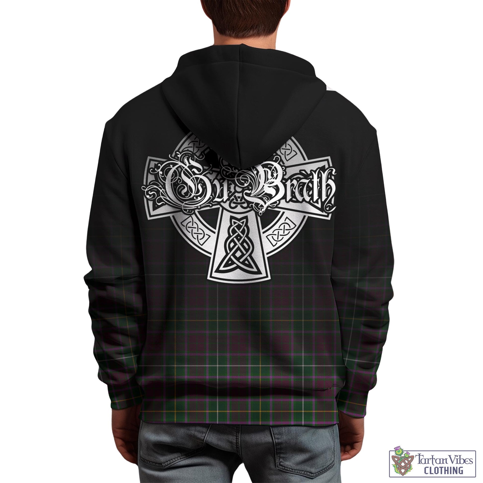 Tartan Vibes Clothing Crosbie Tartan Hoodie Featuring Alba Gu Brath Family Crest Celtic Inspired