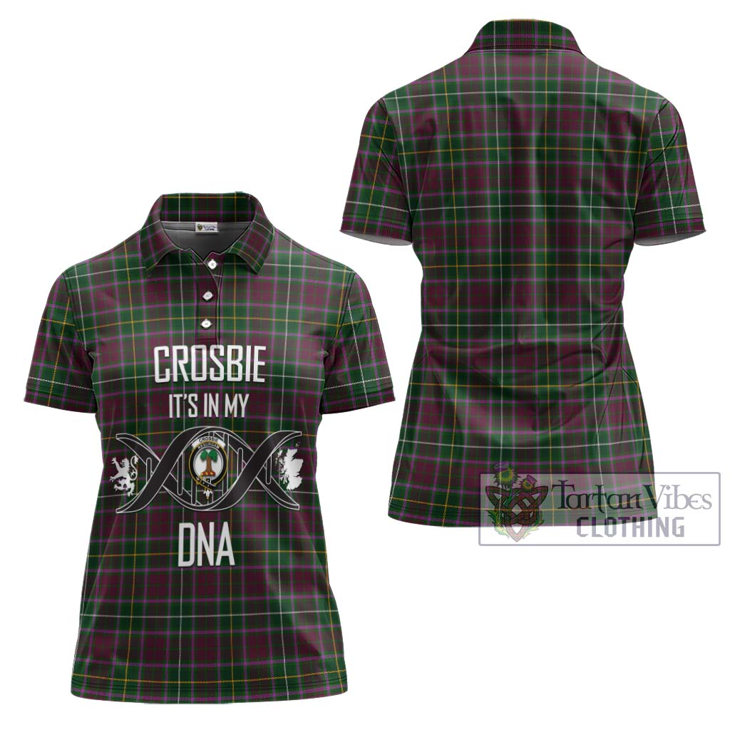 Tartan Vibes Clothing Crosbie Tartan Women's Polo Shirt with Family Crest DNA In Me Style