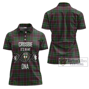 Crosbie Tartan Women's Polo Shirt with Family Crest DNA In Me Style