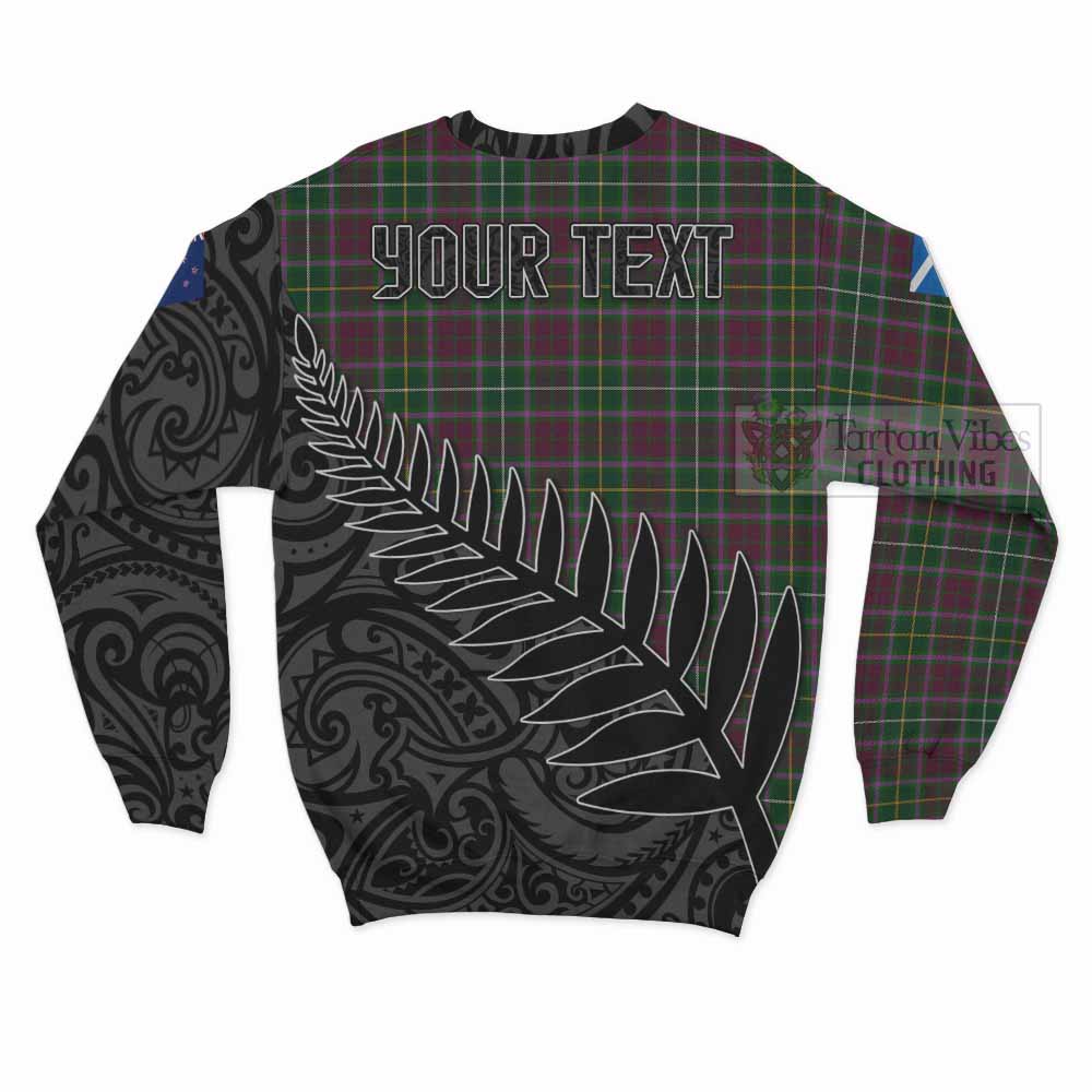 Tartan Vibes Clothing Crosbie Crest Tartan Sweatshirt with New Zealand Silver Fern Half Style