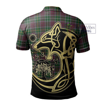 Crosbie Tartan Polo Shirt with Family Crest Celtic Wolf Style