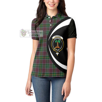 Crosbie Tartan Women's Polo Shirt with Family Crest Circle Style