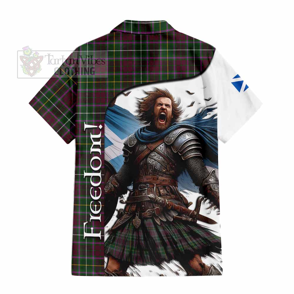 Tartan Vibes Clothing Crosbie Crest Tartan Short Sleeve Button Shirt Inspired by the Freedom of Scottish Warrior