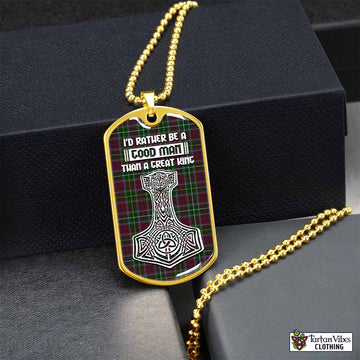 Crosbie Tartan Dog Tag Necklace Viking Mjolnir Style