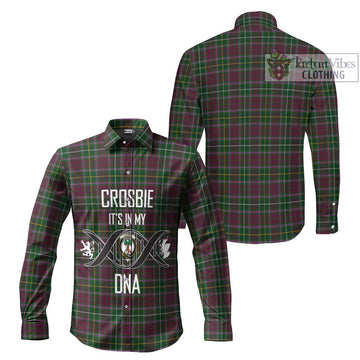 Crosbie Tartan Long Sleeve Button Shirt with Family Crest DNA In Me Style