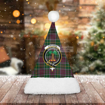 Crosbie Tartan Christmas Santa Hats with Family Crest