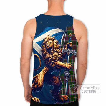 Crosbie Tartan Family Crest Men's Tank Top with Scottish Majestic Lion