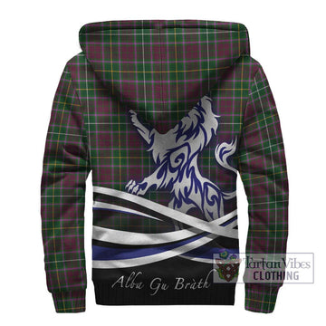 Crosbie Tartan Sherpa Hoodie with Alba Gu Brath Regal Lion Emblem