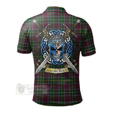 Crosbie Tartan Polo Shirt with Family Crest Celtic Skull Style