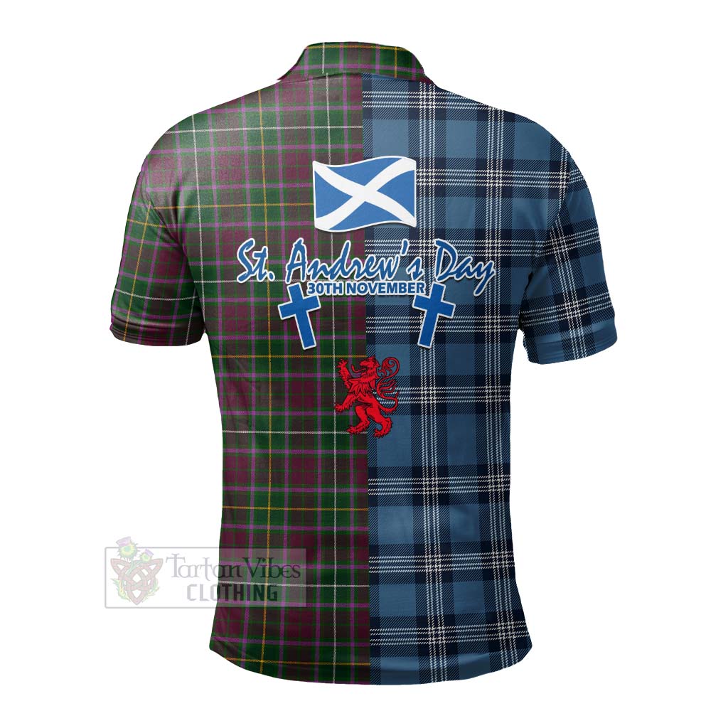 Tartan Vibes Clothing Crosbie Tartan Polo Shirt Happy St. Andrew's Day Half Tartan Style