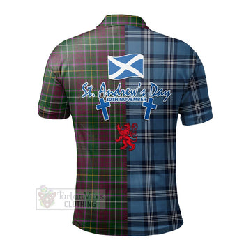 Crosbie Tartan Polo Shirt Happy St. Andrew's Day Half Tartan Style