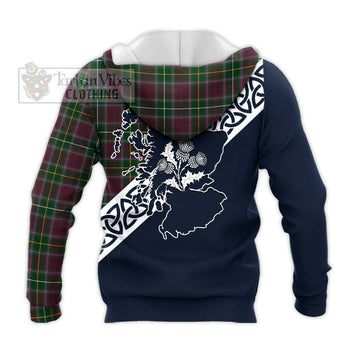 Crosbie Tartan Knitted Hoodie Featuring Thistle and Scotland Map