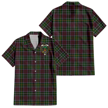 Crosbie Tartan Short Sleeve Button Down Shirt with Family Crest