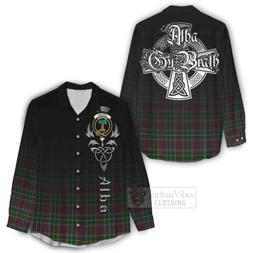 Crosbie Tartan Women's Casual Shirt Featuring Alba Gu Brath Family Crest Celtic Inspired