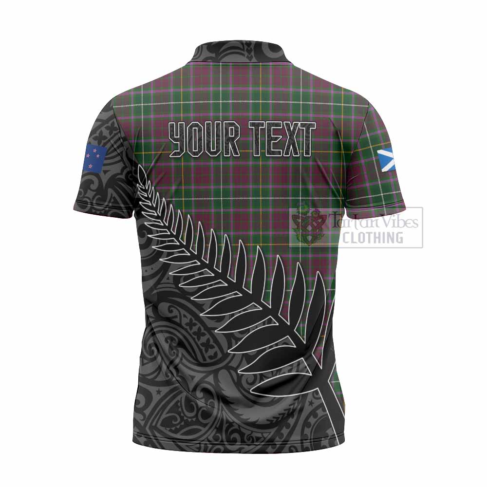 Tartan Vibes Clothing Crosbie Crest Tartan Zipper Polo Shirt with New Zealand Silver Fern Half Style