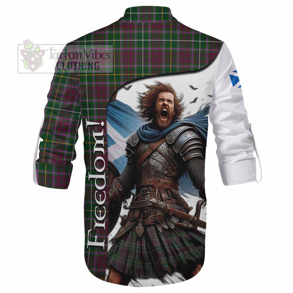 Tartan Vibes Clothing Crosbie Crest Tartan Ghillie Kilt Shirt Inspired by the Freedom of Scottish Warrior