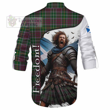 Crosbie Crest Tartan Ghillie Kilt Shirt Inspired by the Freedom of Scottish Warrior