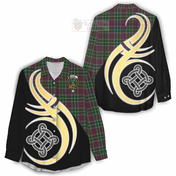 Crosbie Tartan Women's Casual Shirt with Family Crest and Celtic Symbol Style