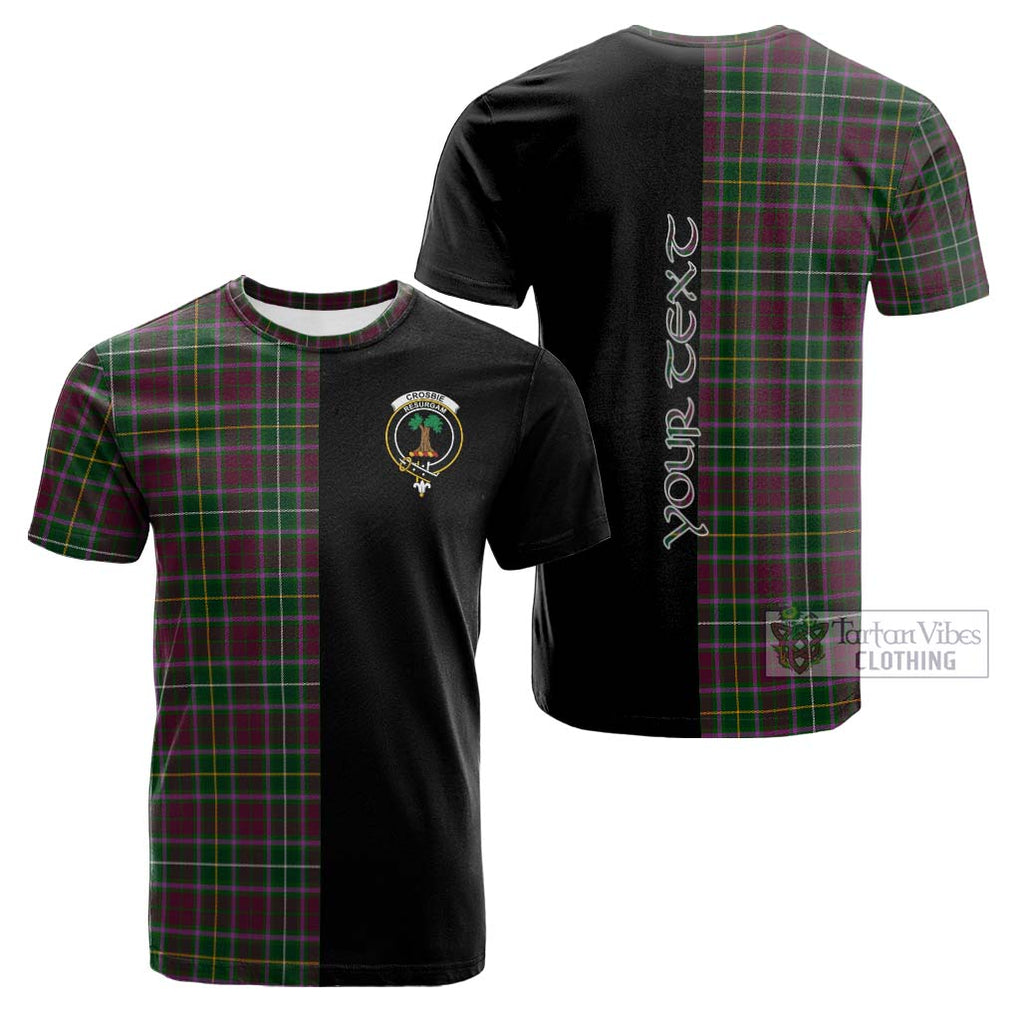 Tartan Vibes Clothing Crosbie Tartan Cotton T-shirt with Family Crest and Half Of Me Style