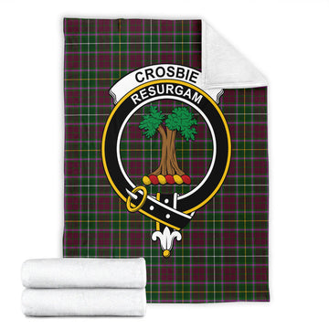 Crosbie Tartan Blanket with Family Crest