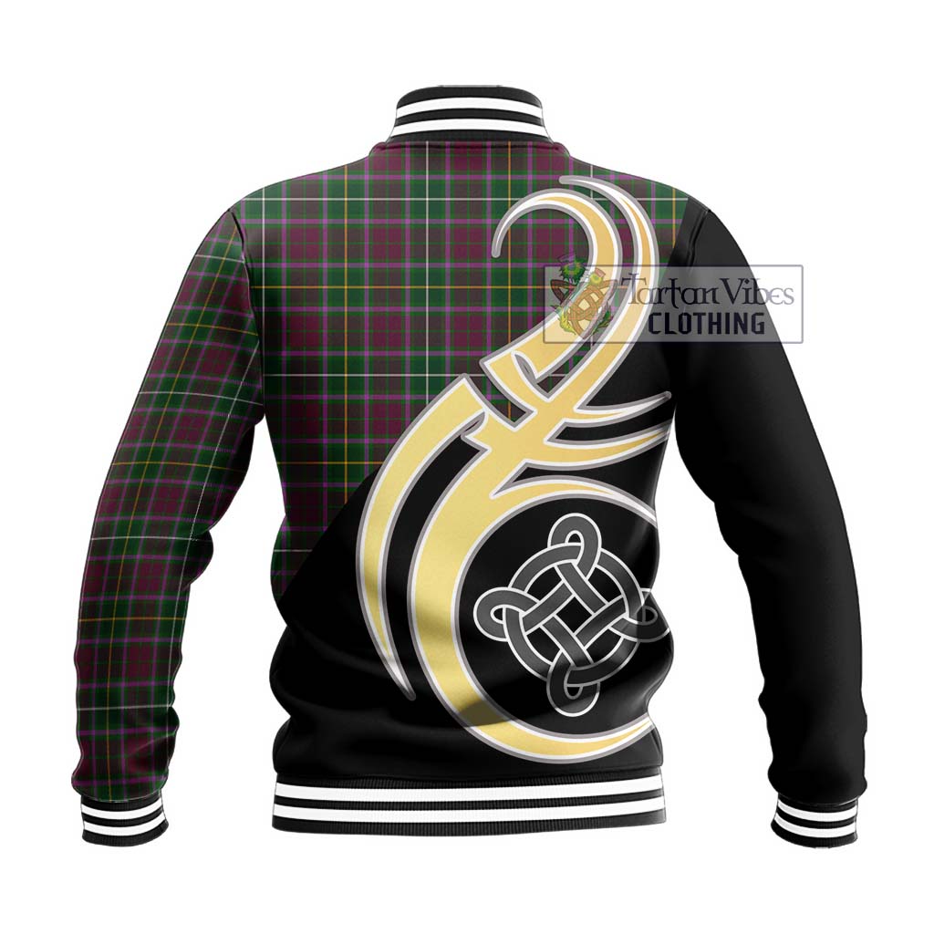 Tartan Vibes Clothing Crosbie Tartan Baseball Jacket with Family Crest and Celtic Symbol Style