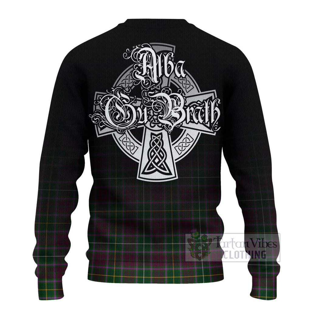 Tartan Vibes Clothing Crosbie Tartan Knitted Sweater Featuring Alba Gu Brath Family Crest Celtic Inspired