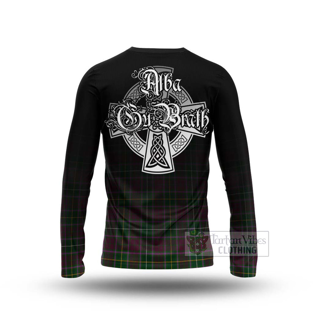 Tartan Vibes Clothing Crosbie Tartan Long Sleeve T-Shirt Featuring Alba Gu Brath Family Crest Celtic Inspired