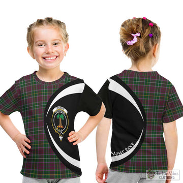 Crosbie Tartan Kid T-Shirt with Family Crest Circle Style