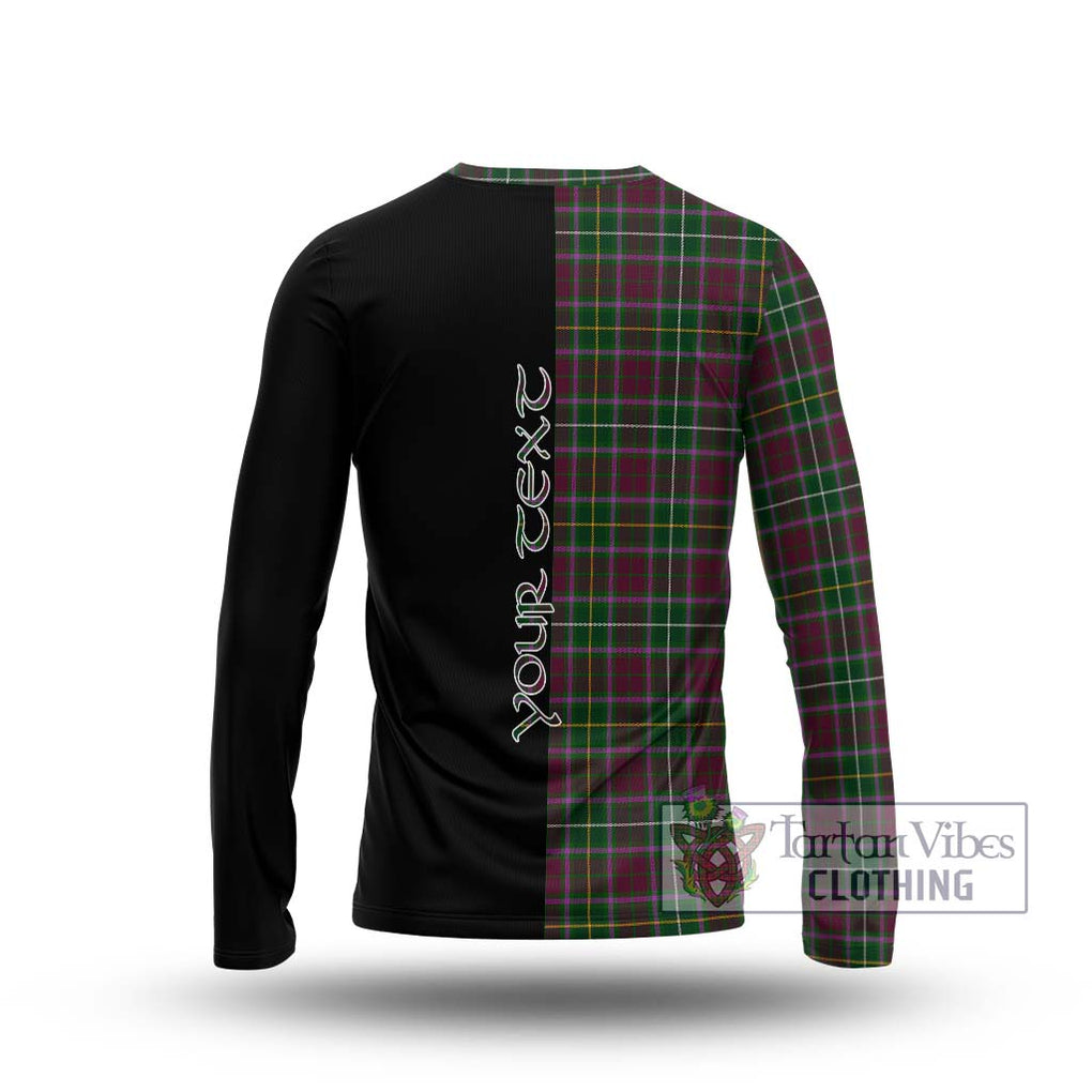 Crosbie Tartan Long Sleeve T-Shirt with Family Crest and Half Of Me Style - Tartanvibesclothing Shop