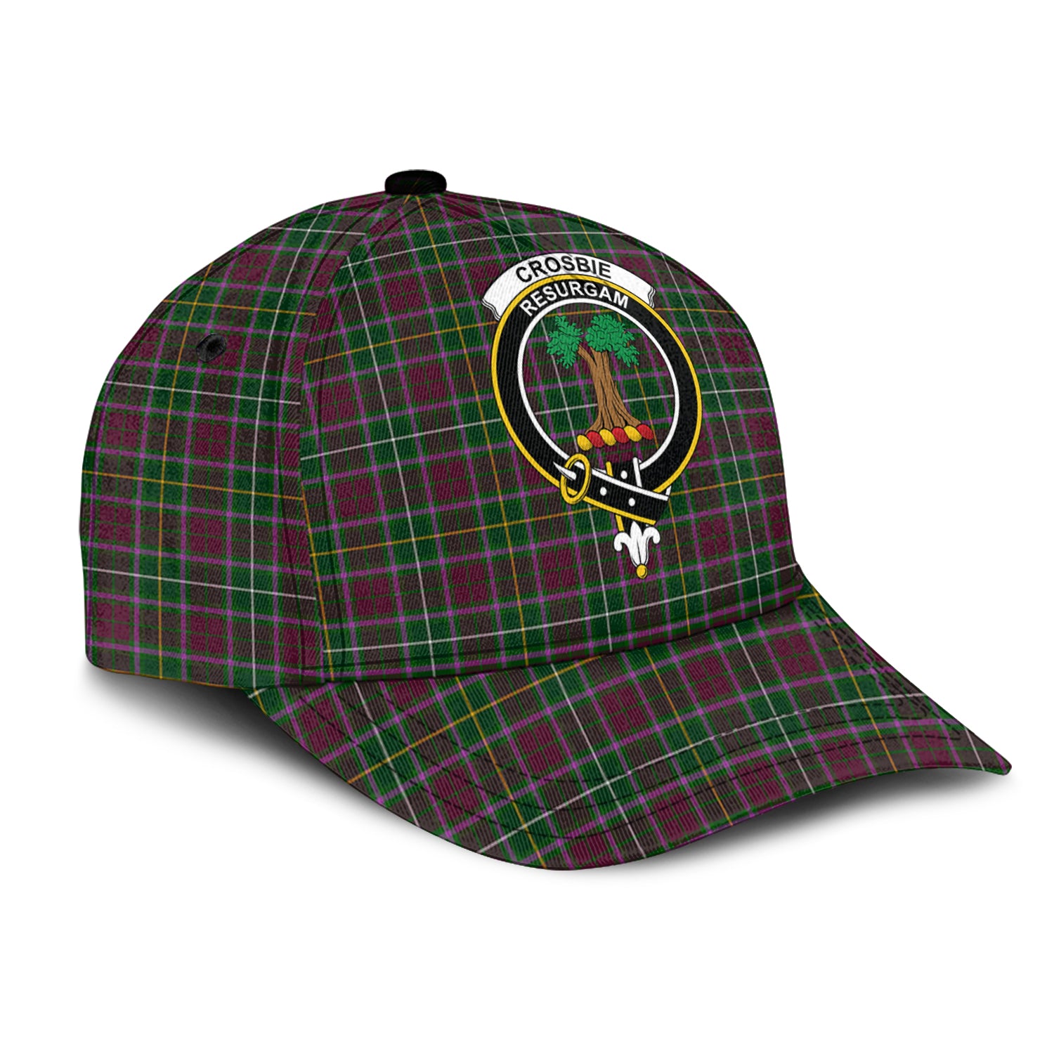 crosbie-tartan-classic-cap-with-family-crest