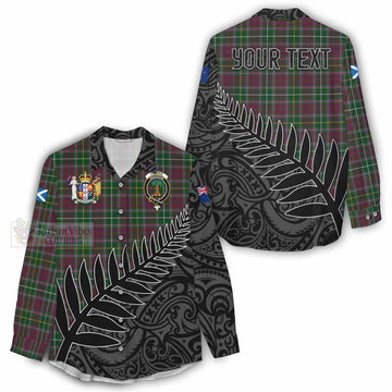 Crosbie Crest Tartan Women's Casual Shirt with New Zealand Silver Fern Half Style