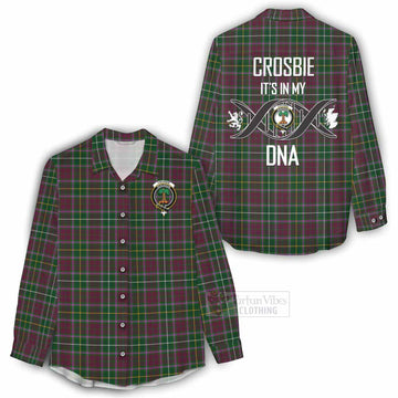 Crosbie Tartan Women's Casual Shirt with Family Crest DNA In Me Style