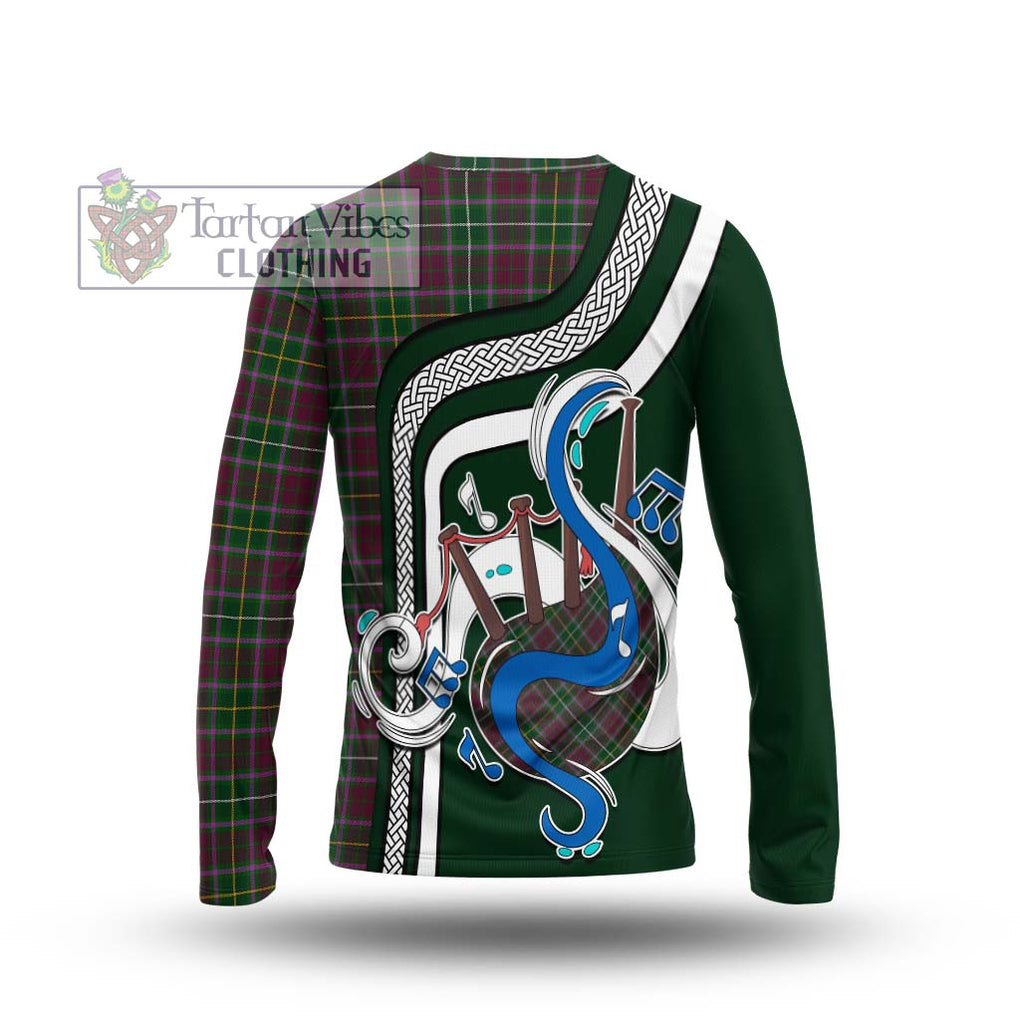 Tartan Vibes Clothing Crosbie Tartan Long Sleeve T-Shirt with Epic Bagpipe Style