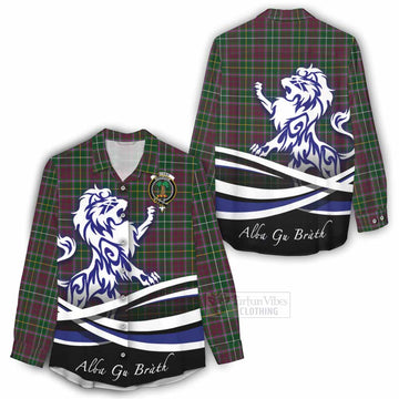 Crosbie Tartan Women's Casual Shirt with Alba Gu Brath Regal Lion Emblem