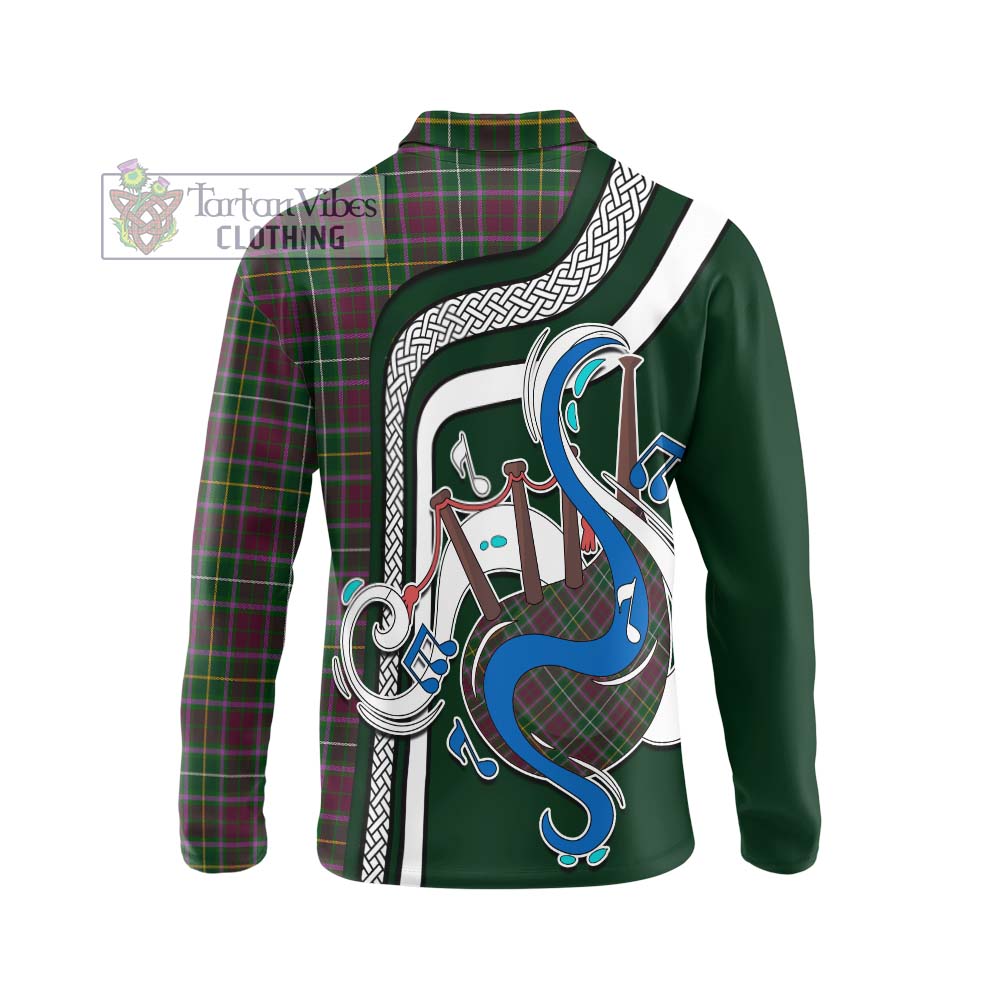 Tartan Vibes Clothing Crosbie Tartan Long Sleeve Polo Shirt with Epic Bagpipe Style