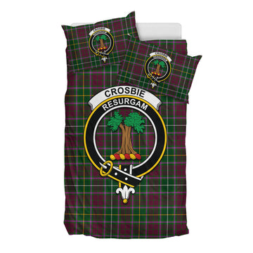 Crosbie Tartan Bedding Set with Family Crest